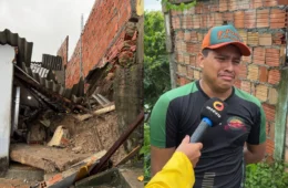 Veja o vídeo: Morador chora ao relatar desabamento da própria casa após forte chuva no Cidade de Deus