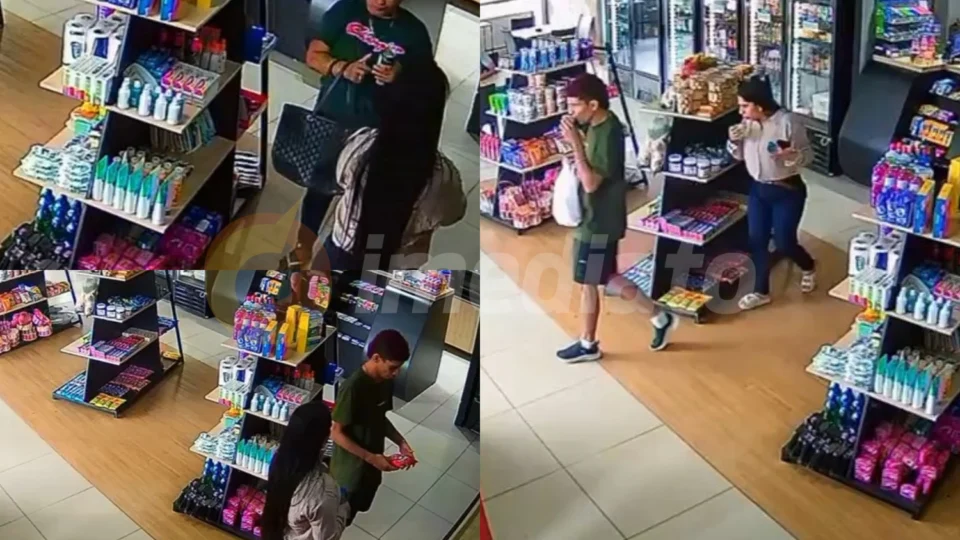 Veja o vídeo: Trio furta garrafas de uísque e licor em conveniência na Avenida do Turismo