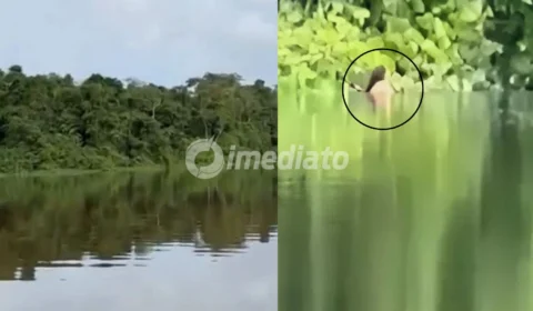 VÍDEO: Homem registra mulher falando sozinha e gritando no Rio Negro enquanto abastecia embarcação