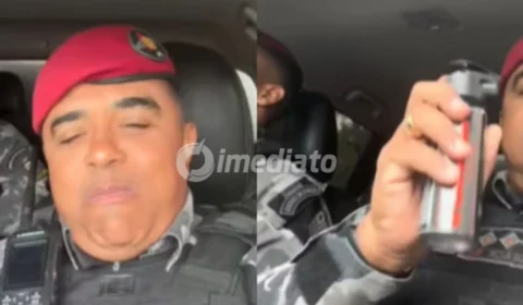 VÍDEO: Policial é alvo de críticas após usar spray de pimenta dentro de viatura fechada com mais 2 policiais 