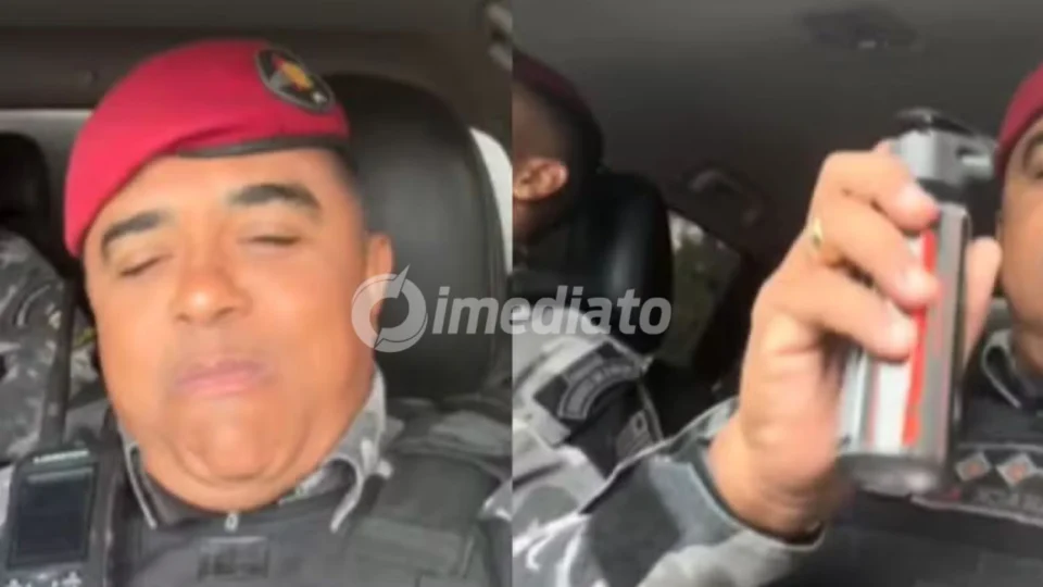 VÍDEO: Policial é alvo de críticas após usar spray de pimenta dentro de viatura fechada com mais 2 policiais 