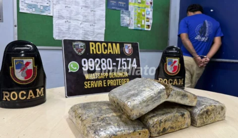 ROCAM apreende 4 quilos de maconha e prende suspeito de tráfico durante patrulhamento no bairro Compensa