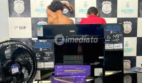 Dois homens são presos após tentativa de furto a loja no Centro de Manaus