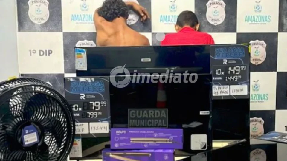 Dois homens são presos após tentativa de furto a loja no Centro de Manaus