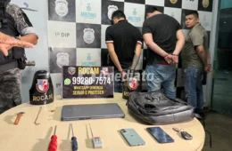 Rocam prende três suspeitos por furtos a veículos com uso de dispositivo “chapolin” na zona oeste de Manaus