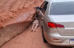 Homem passa a madrugada preso com cabeça entre barro e roda de carro em MG