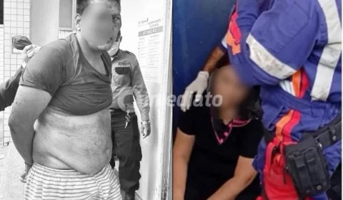 VÍDEO: Homem que esfaqueou ex-companheira nas costas dentro do Terminal 5 é preso em Manaus