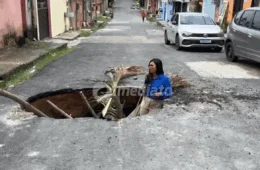 Cratera ameaça moradores da Cidade Nova, em Manaus