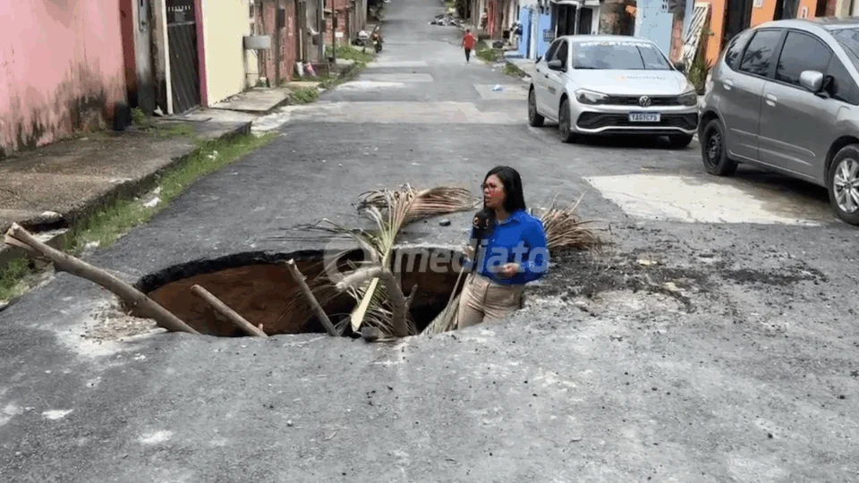 Cratera ameaça moradores da Cidade Nova, em Manaus