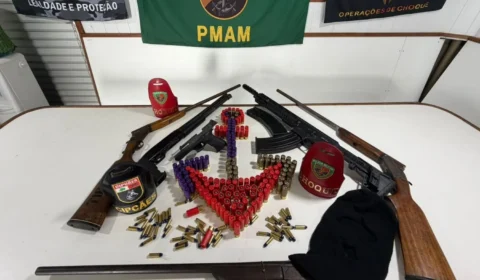 Operação apreende armas e embarcação usadas por piratas do rio em Jutaí
