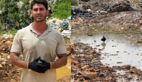 Influenciador Matheus Garcia denuncia realidade de lixão a céu aberto e situação de moradores em Iranduba
