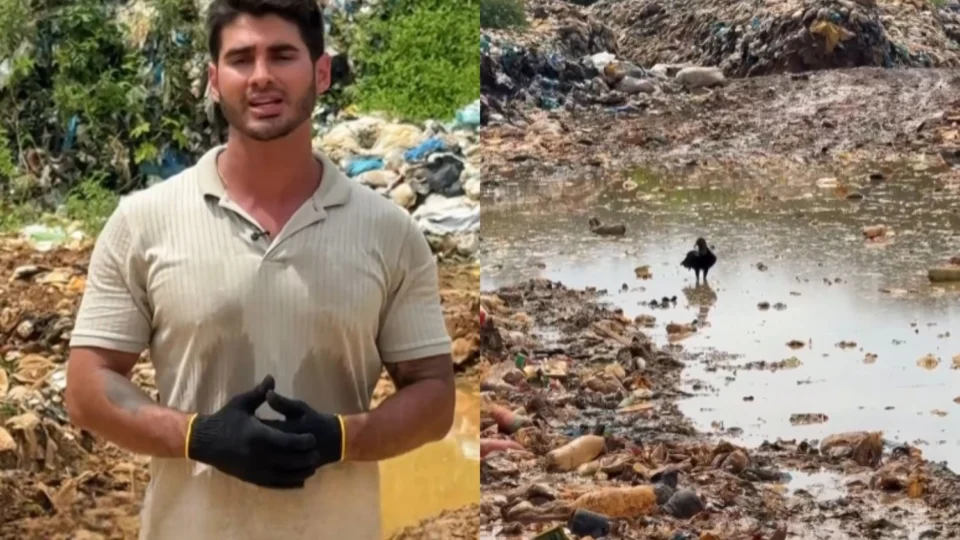 Influenciador Matheus Garcia denuncia realidade de lixão a céu aberto e situação de moradores em Iranduba