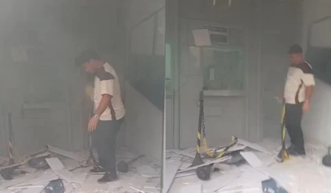 Criminosos explodem casa lotérica durante assalto no bairro Igarapé do Passarinho, em Manaus