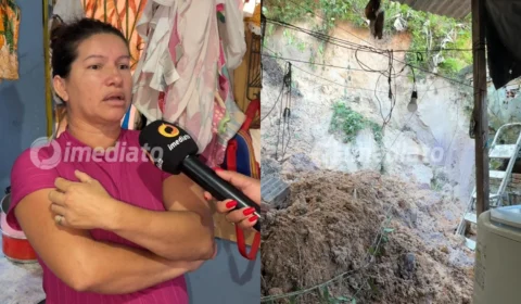 Vídeo: Família vive momentos de desespero após deslizamento atingir casa no Conjunto Riacho Doce 2, na Zona Norte de Manaus