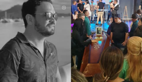 Amigos e familiares se despedem de Fernando Grandêz durante velório e pedem justiça após naufrágio no Encontro das Águas