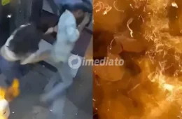 VÍDEO: Explosão de balões de festa com gás inflamável deixa dois feridos em elevador de prédio