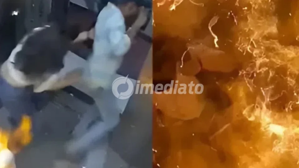 VÍDEO: Explosão de balões de festa com gás inflamável deixa dois feridos em elevador de prédio