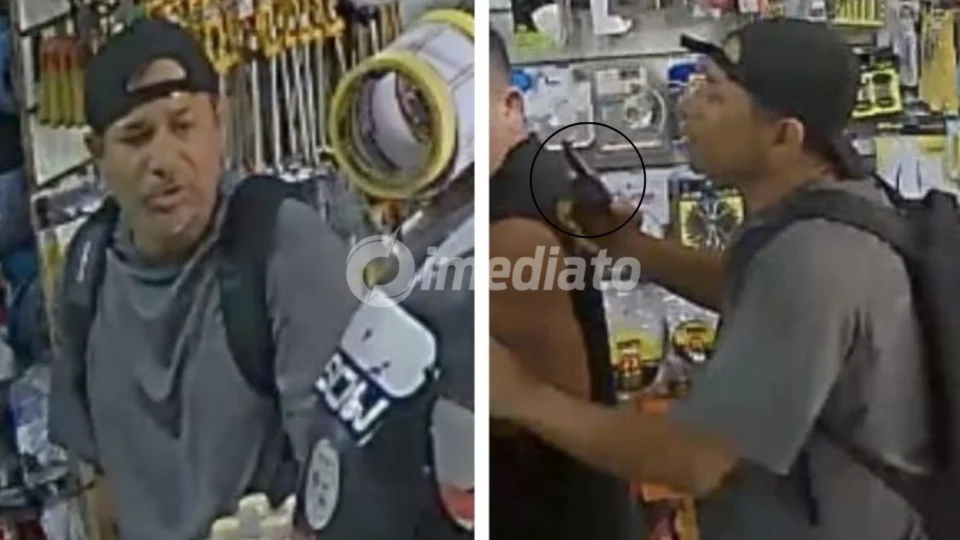 VÍDEO: Dupla invade loja de materiais de construção, rende funcionários e clientes e rouba dinheiro no Amazonas