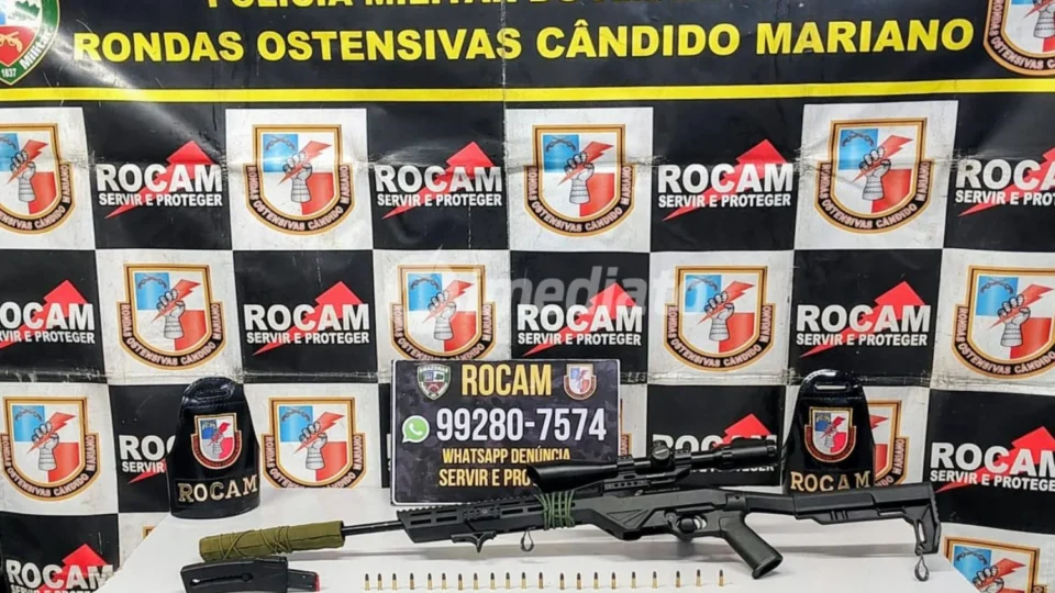 ROCAM apreende rifle calibre 22 e munições após denúncia anônima no bairro Alfredo Nascimento