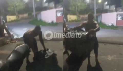 VÍDEO: Entregador por aplicativo reage após ser agredido por morador durante entrega em Manaus