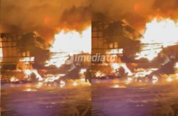 VÍDEO: Incêndio de grandes proporções destrói galpão de empresa no bairro Tarumã, em Manaus