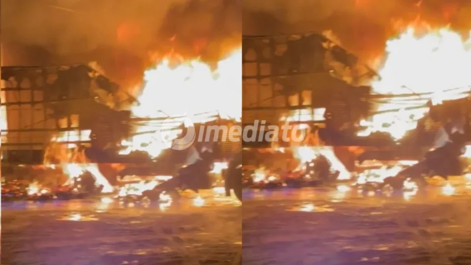 VÍDEO: Incêndio de grandes proporções destrói galpão de empresa no bairro Tarumã, em Manaus
