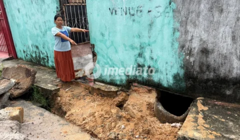 Casa corre risco de desabar após obras inacabadas e moradores cobram providências no Novo Aleixo