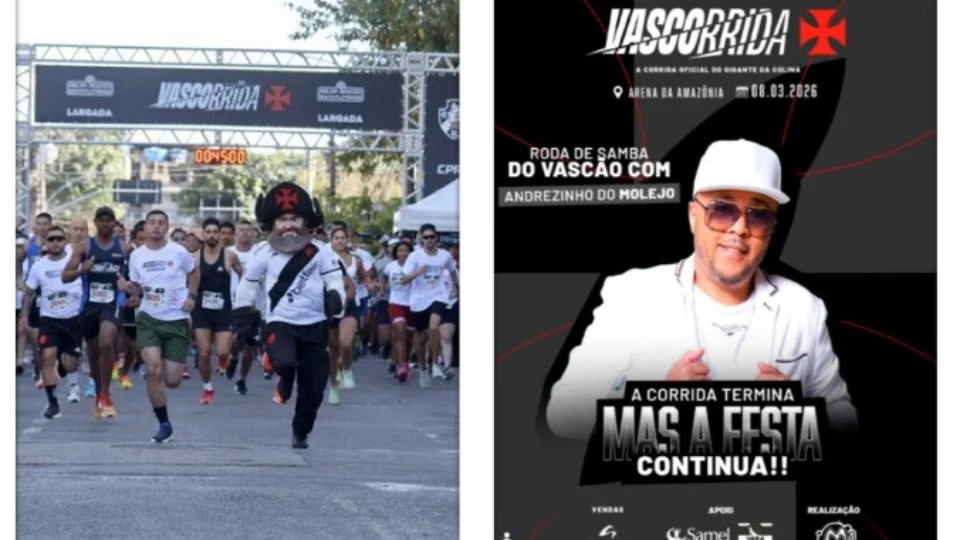 Andrezinho do Molejo comanda Roda de Samba após a Vascorrida no dia 8 de março, em Manaus