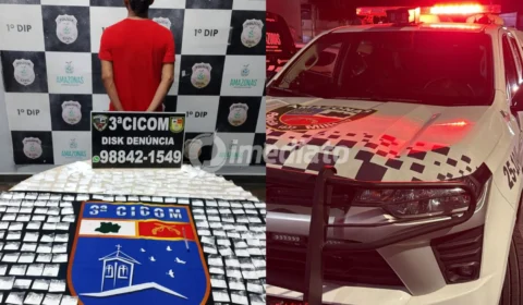 Homem é preso com mais de 300 trouxinhas de cocaína durante patrulhamento da PM no bairro Petrópolis