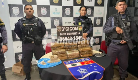 Polícia Militar apreende cerca de 23 quilos de maconha após denúncia no bairro Petrópolis, em Manaus