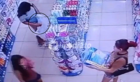 VÍDEO: Câmeras flagram três mulheres furtando produtos em drogaria no bairro São José Operário