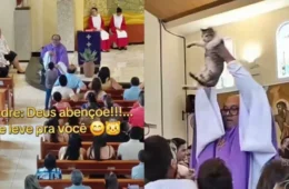 VÍDEO: Menino interrompe missa para pedir bênção para gato e arranca risadas de fiéis 