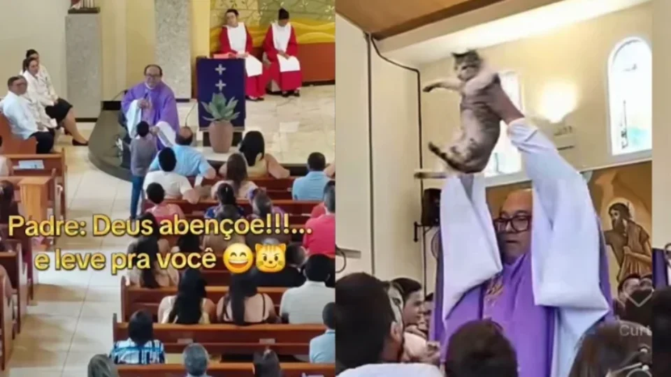 VÍDEO: Menino interrompe missa para pedir bênção para gato e arranca risadas de fiéis 