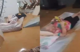 VÍDEO: Temporal provoca alagamento em instituição de assistência social e deixa idosos ilhados sobre colchões