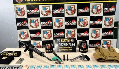 Suspeito de assaltos é preso com armas, R$ 28 mil e placas adulteradas na zona norte de Manaus