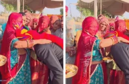 VÍDEO: Homem ‘mama’ no peito da mãe antes de casar como tradição de casamento na Índia