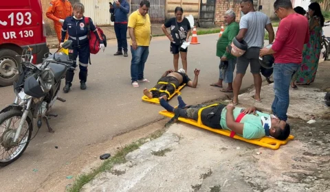 Colisão entre moto e bicicleta deixa dois feridos na zona Leste de Porto Velho