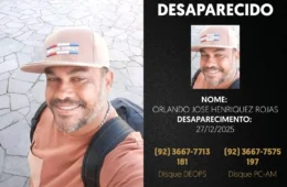 Polícia pede ajuda da população para encontrar homem desaparecido em Manaus