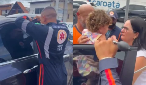 Socorrista do SAMU usa experiência como chaveiro para resgatar menina trancada dentro de carro