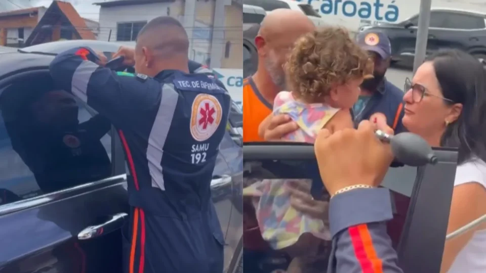 Socorrista do SAMU usa experiência como chaveiro para resgatar menina trancada dentro de carro