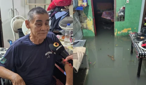 Alagamento atinge casas e deixa moradores em alerta no bairro São Lázaro, em Manaus