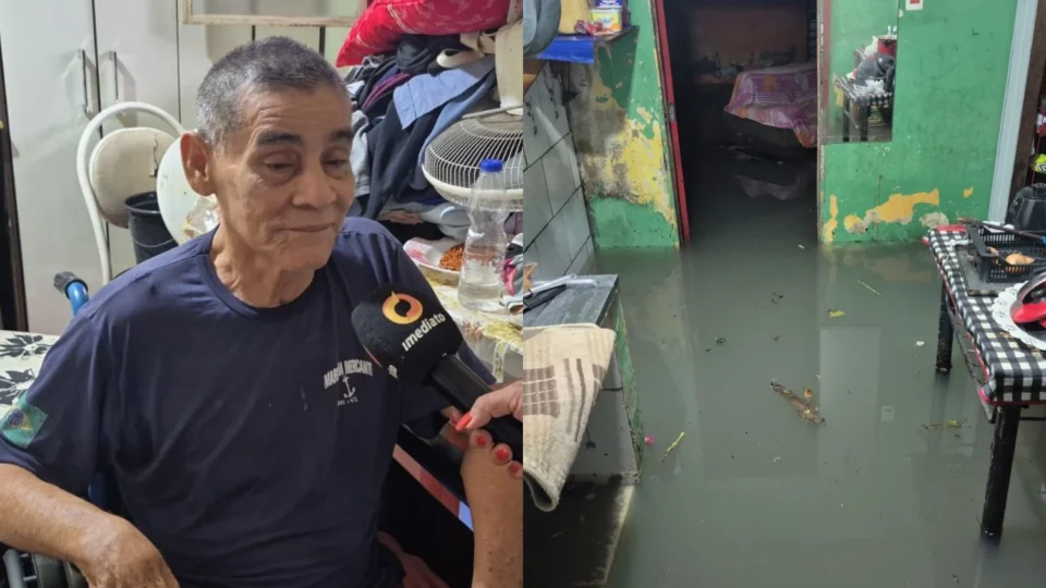 Alagamento atinge casas e deixa moradores em alerta no bairro São Lázaro, em Manaus