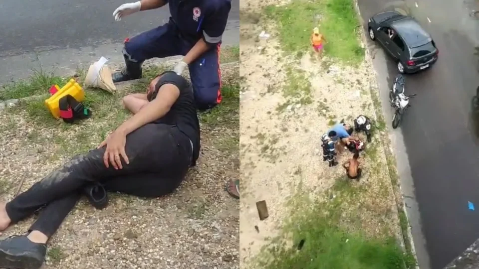 Motoqueiro venezuelano despenca de viaduto após bater em mureta ao fugir de blitz no Japiim, diz testemunha