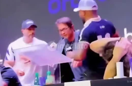 VÍDEO: Fight Music Show 8 tem coletiva marcada por provocações e confusão entre Bambam e Davi Brito