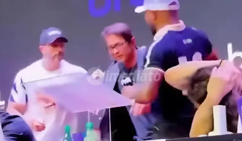 VÍDEO: Fight Music Show 8 tem coletiva marcada por provocações e confusão entre Bambam e Davi Brito