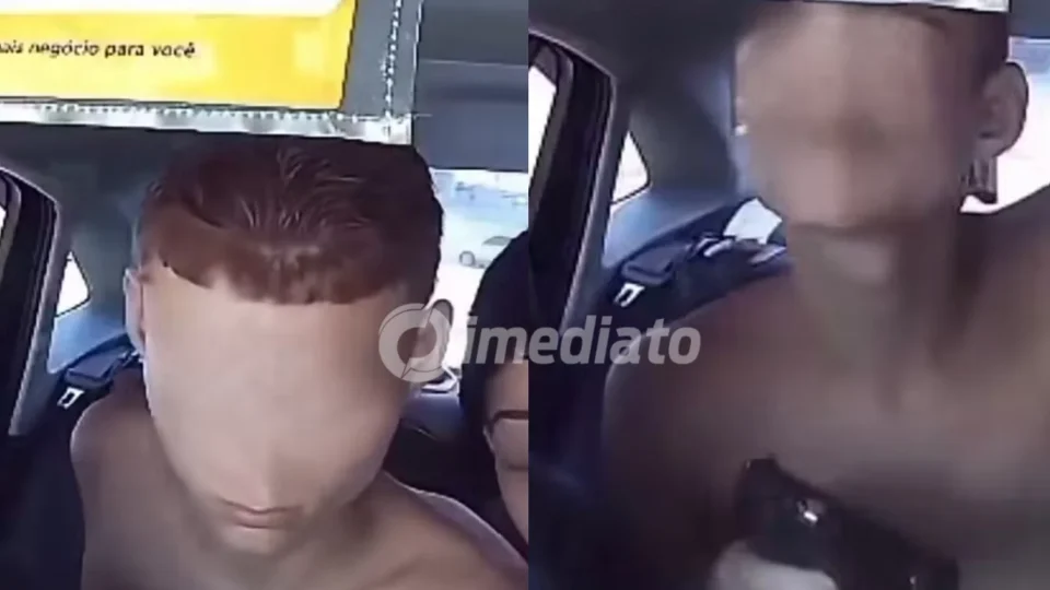 VÍDEO: Adolescentes assaltam taxista com arma de fogo no Rio de Janeiro e ação é flagrada por câmera