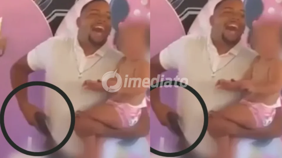 VÍDEO: Pai saca simulacro de arma durante parabéns de aniversário de 2 anos da filha e gera polêmica