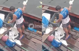 VÍDEO: Homem é flagrado jogando lixo no Rio Negro nas proximidades da Manaus Moderna
