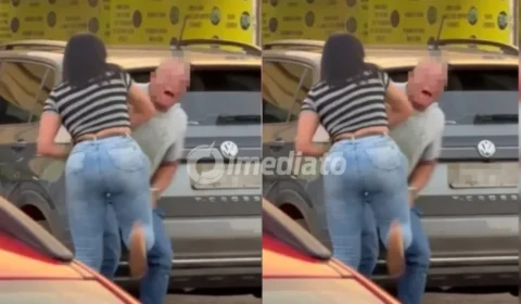 VÍDEO: Policial penal é agredido em via pública pela companheira após suspeita de traição