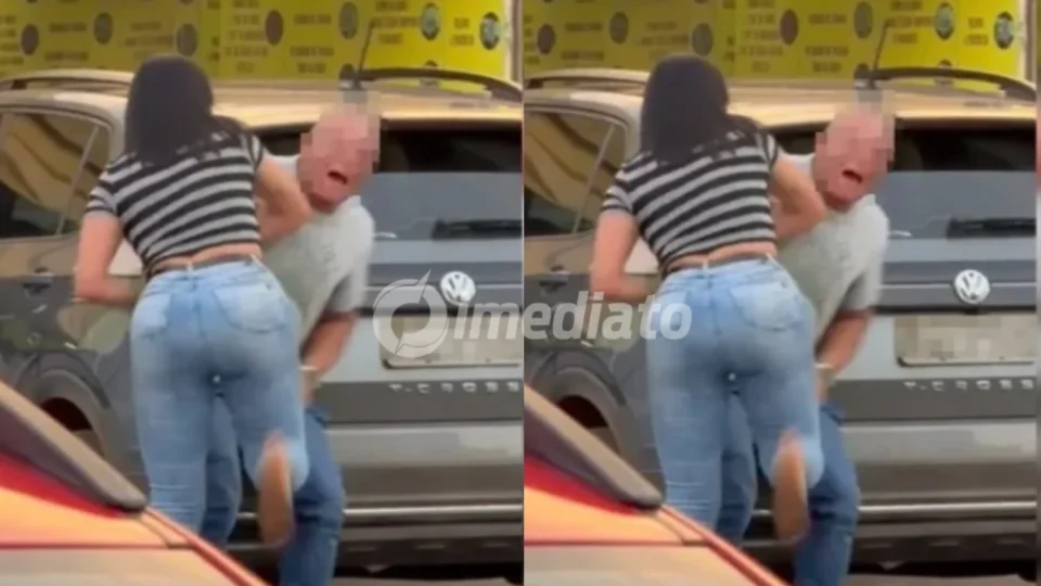 VÍDEO: Policial penal é agredido em via pública pela companheira após suspeita de traição